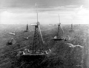 1977년 가상 해상 풍력 발전소 그림