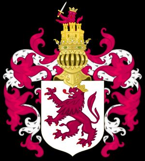 레온 왕실 문장 문장과 함께 (카스티야와의 통합 이후)