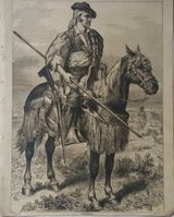 무르시아에서 말을 타고 양을 몰고 있는 스페인 양치기 (1880).