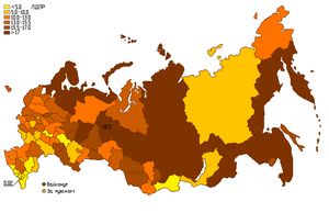 지역별 자유민주당 득표율 분포
