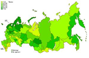 지역별 야블로코 득표율 분포