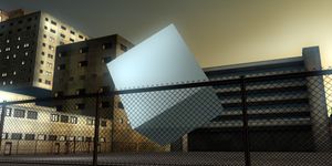 2007년에 처음 공개된 Farbrausch의 데모 "fr-041: debris"에 의해 생성된 애니메이션 프레임.