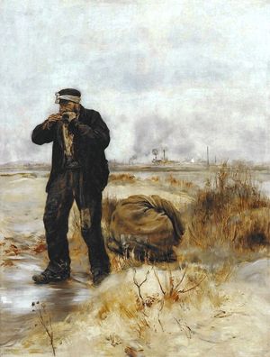 장 프랑수아 라파엘리의 그림, '담뱃불을 붙이는 넝마주이'