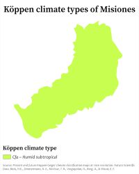 미시오네스 주의 쾨펜 기후 지도.