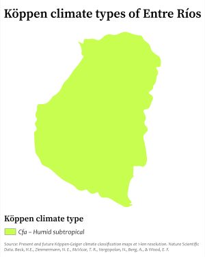 엔트레리오스주의 쾨펜 기후 지도
