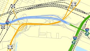 뉴어크 공항 인터체인지 다이어그램