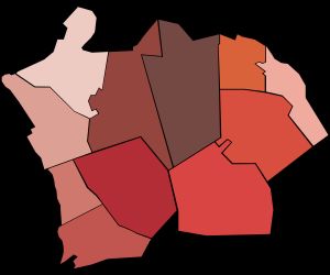 Inđija 지방 자치 단체의 정착촌 SVG 지도