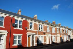 벤샴 지구의 평지붕 주택