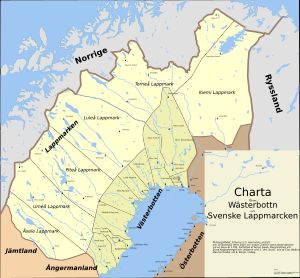 1796년경 베스테르보텐 주 지도