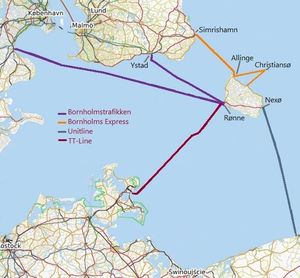 보른홀름을 연결하는 페리 노선