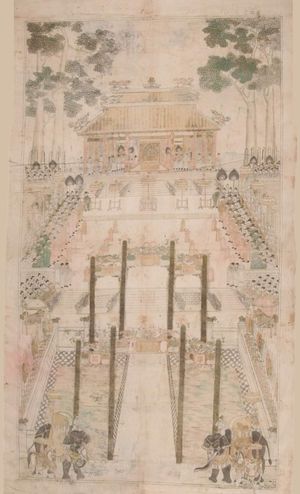 후에 황실 궁정을 묘사한 비단 그림