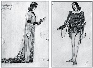 세르게이 라흐마니노프의 《프란체스카 다 리미니》 초연(모스크바 1906)의 의상 스케치