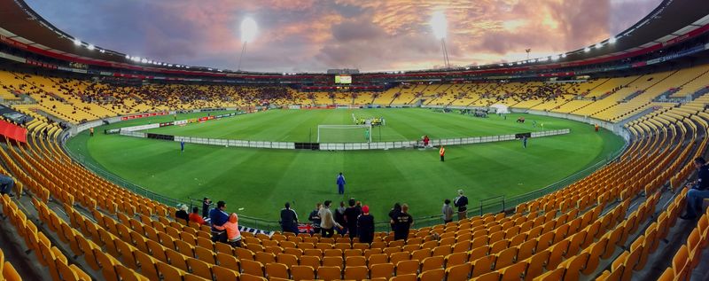 2017년 A-리그 경기 중 웰링턴 리저널 스타디움의 파노라마