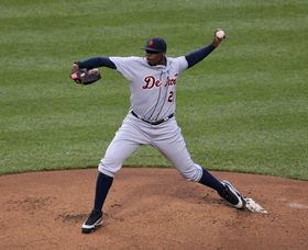 2009년 타이거스에서 투구하는 윌리스