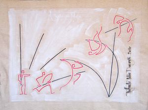 전직 선수 라파엘로 두체스키가 그린 장대높이뛰기 그림