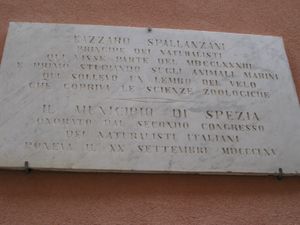 이탈리아 포르토베네레에 있는 스팔란차니를 기리는 명판