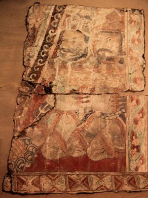 10~12세기 투르판의 바라니디 장면. 위구르 불교 예술의 한 예시이다.