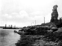 20세기 초 루마니아에 있는 트라야누스 다리 잔해.