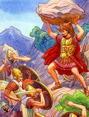 에테오클레스의 군인들과 싸우는 티데우스