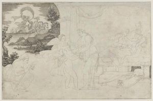 퀴벨레가 두 천재에게 멤논을 맡기는 모습