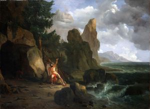 장-샤를-조제프 레몽(Jean-Charles-Joseph Rémond, 1818년)의 그림 "레므노스 섬에 고립된 필록테테스"