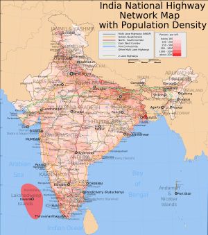 인구 밀도별 고속도로 분포