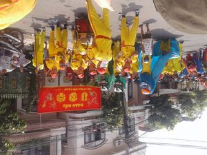 호아족의 Ông Bổn 사원 축제에서 사자춤