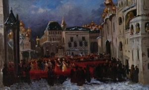 보차로프의 대성당 광장 장면 디자인(1874)