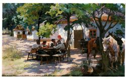 식사 중인 코사크들.