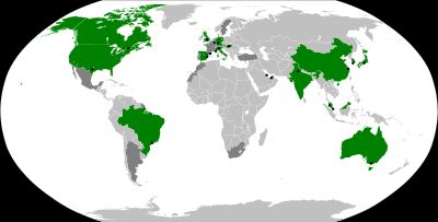 2012년 포뮬러 원 그랑프리 개최국 지도.