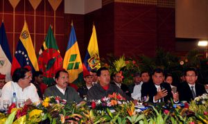 ALBA는 다니엘 오르테가, 우고 차베스, 에보 모랄레스와 같은 좌익 포퓰리스트 지도자들에 의해 창설되었다.