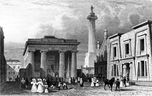 존 풀스턴이 설계한 데번포트의 타운 홀, 기둥 및 도서관