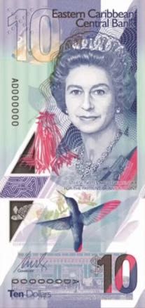 동카리브 10달러 지폐 (앞면)
