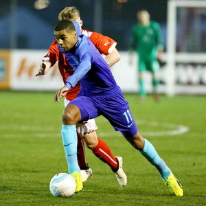 학포가 2017년 네덜란드 U-18 대표팀에서 뛰는 모습