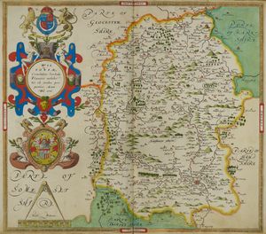 크리스토퍼 색스턴이 그린 윌트셔의 손으로 그린 지도, 1576년