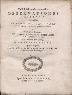 Coeli et siderum in eo errantium observationes Hassicae, 1618