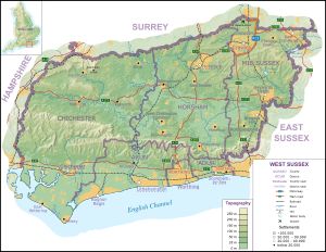 웨스트서식스주 일반 지도
