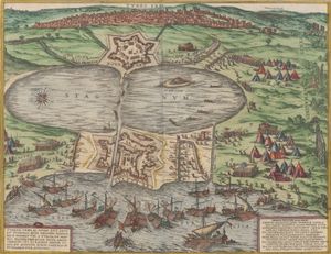 1574년 튀니스 정복 당시 라굴레트에서 오스만 함대.