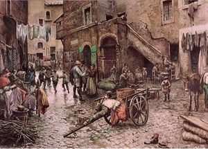 프란츠 뢰슬러가 1880년경 그린 로마 게토 비콜로 카포치우토