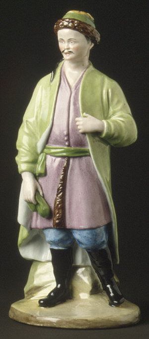 칼미크 남자의 도자기 인형, 18세기 후반