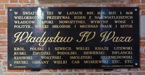 폴란드 국왕 브와디스와프 4세 바사의 방문을 기념하는 명판