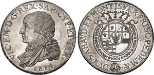 비토리오 에마누엘레 1세 통치 기간 동안 주조된 사르데냐 동전