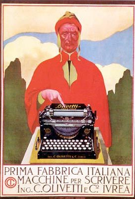 올리베티 최초의 M1 타자기 포스터