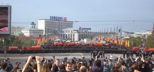 2012년 5월 6일 볼쇼이 카멘니 다리의 경찰 저지선