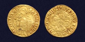 금 플로린 또는 "Beiersgulden", 홀란드에서 바이에른의 요한 치하에서 주조됨