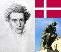 쇠렌 키르케고르, 덴마크 국기, 로댕의 생각하는 사람