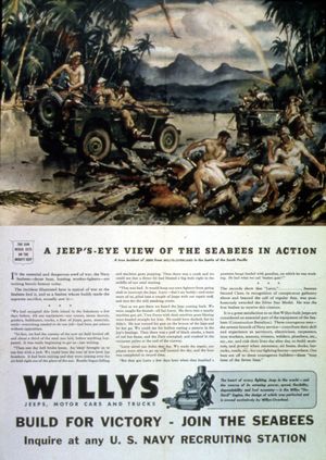 윌리스의 전쟁 당시 광고, 지프의 전쟁 기여를 홍보