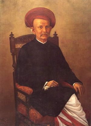 라자 라비 바르마, '젠틀맨의 초상'; 인도, 19세기