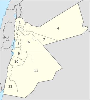 요르단 행정 구역 지도