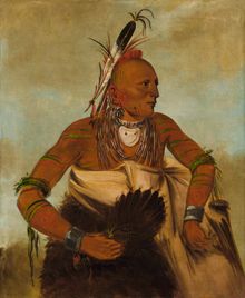 1834년 조지 캐틀린이 그린 오세이지족 전사의 초상화